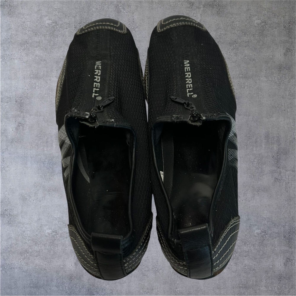 Merrell Barrado Sneakers Womens 8.5 Black Zip Mesh Leather J73426 - Picture 7 of 13